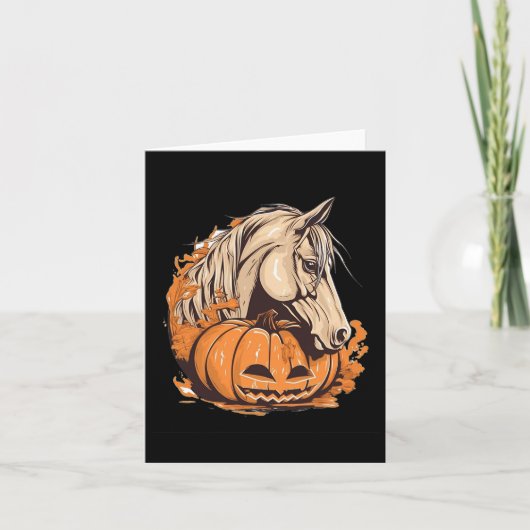 Carte Cheval Citrouille Halloween Costume cheval équitat (Devant)