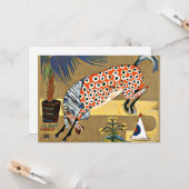 Carte Cheval clown, peinture d'art, (Devant/Arrière en situation)