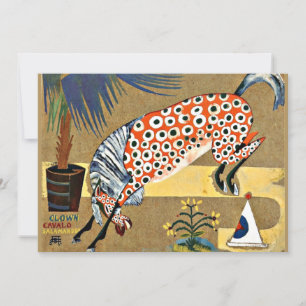Carte Cheval clown, peinture d'art,