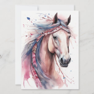 Carte Cheval coloré Abstrait