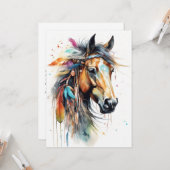 Carte Cheval coloré Abstrait (Devant/Arrière en situation)