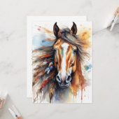 Carte Cheval coloré Abstrait (Devant/Arrière en situation)