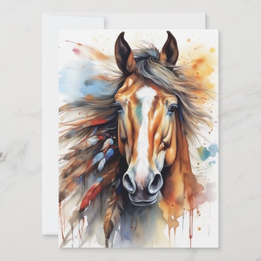 Carte Cheval coloré Abstrait (Devant)