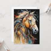 Carte Cheval coloré Abstrait (Devant/Arrière en situation)
