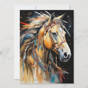 Carte Cheval coloré Abstrait