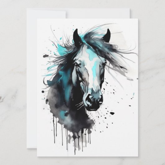 Carte Cheval coloré Abstrait (Devant)