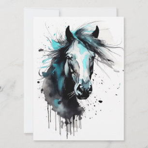 Carte Cheval coloré Abstrait