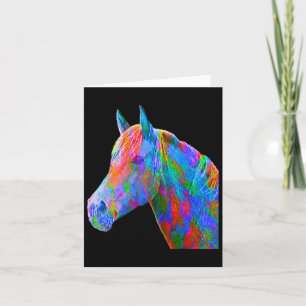 Carte Cheval Coloré Art Horseback Riding Lover Artsy Ho