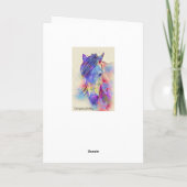 Carte Cheval coloré Design artistique (Dos)