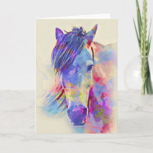 Carte Cheval coloré Design artistique