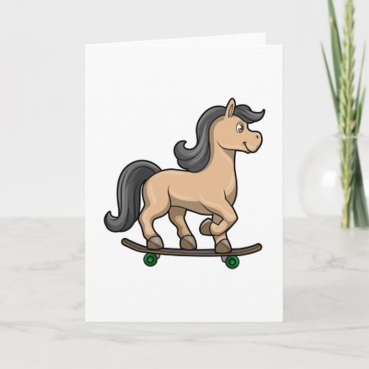 Carte Cheval comme patineur avec skateboard (Devant)