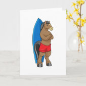 Carte Cheval comme Surfer avec Surfboard (Fleur jaune)