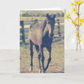 Carte Cheval convivial (Fleur jaune)