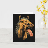 Carte Cheval cool Montrant Langue Chevaux Équitation À C (Fleur jaune)