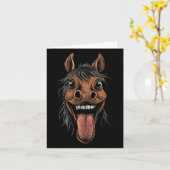 Carte Cheval cool Montrant Langue Chevaux Équitation À C (Fleur jaune)