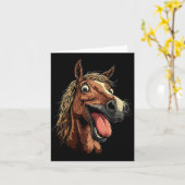 Carte Cheval cool Montrant Langue Chevaux Équitation À C (Fleur jaune)