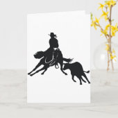 Carte Cheval coupant et vache (Fleur jaune)