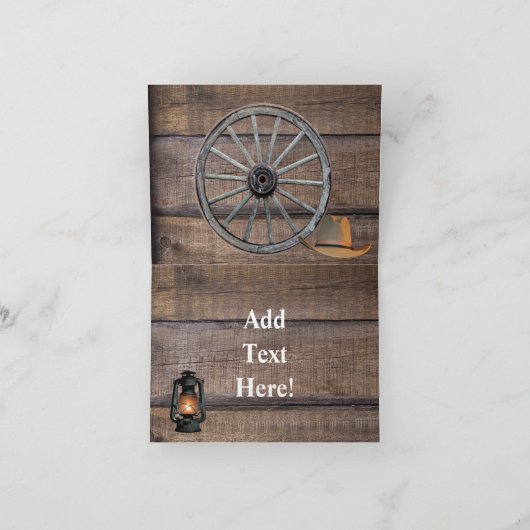 Carte Cheval Cowboy Boots Wagon Wheels Sunflowers Wester (Intérieur)