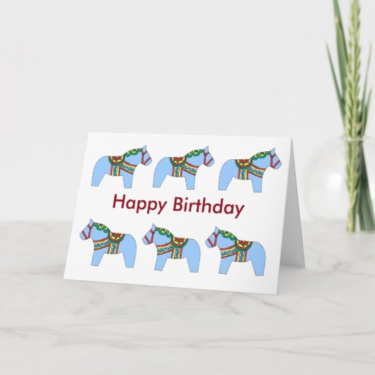 Carte Cheval Dala Bleu Anniversaire (Devant)