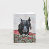 Carte Cheval dans un champ équestre peintre cavalier (Devant)