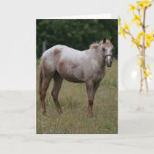 Carte Cheval d'Appaloosa se tenant dans l'herbe (Fleur jaune)