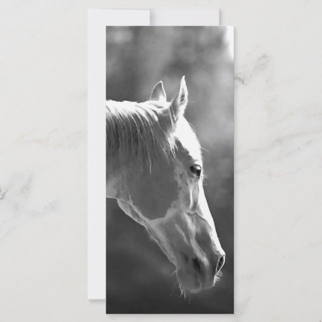 Carte Cheval d'art pop noir et blanc (Devant)