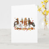 Carte Cheval d'automne de Thanksgiving Cheval Feuilles d (Fleur jaune)