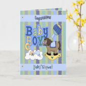 Carte Cheval de basculage de garçons (Fleur jaune)