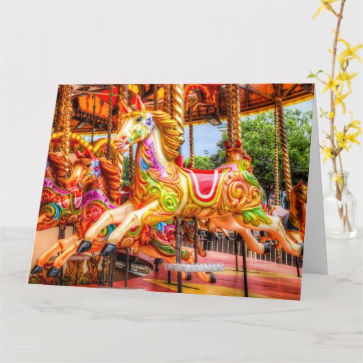 Carte Cheval de carrousel (Fleur jaune)