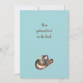 Carte Cheval de fille cheval floral western bleu Anniver (Dos)