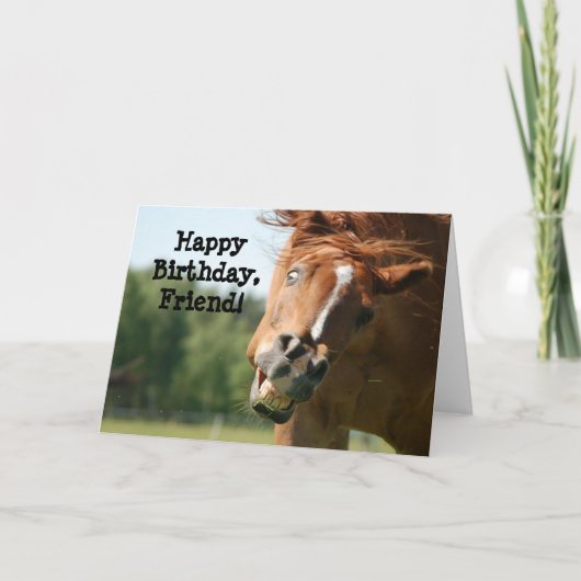 Carte Cheval de Friend_Funny de joyeux anniversaire (Devant)