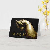 Carte Cheval de guerre cadeaux et salutations (Fleur jaune)