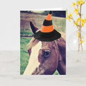 Carte Cheval de Halloween (Fleur jaune)