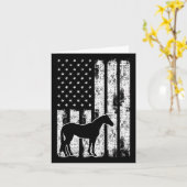 Carte Cheval de la Liberté Horse Patriotique Drapeau Amé (Fleur jaune)