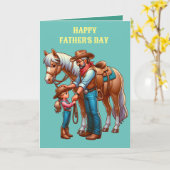 Carte Cheval de l'Ouest Enfant de Cheval Fête des pères  (Fleur jaune)