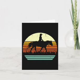 Carte Cheval De L'Ouest Et Rider Retro Style Soleil