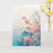 Carte Cheval De Mer Gracé Parmi Les Coraux Vibrants (Fleur jaune)