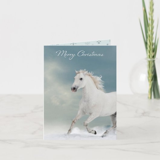 Carte Cheval de neige Noël (Devant)