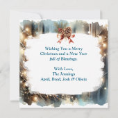 Carte Cheval de Noël blanc et agriculture cardinale (Dos)