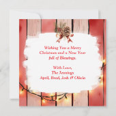 Carte Cheval de Noël Brown et Cardinal Personnalisé (Dos)