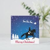 Carte Cheval de Noël Dressage hiver (Debout devant)