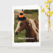 Carte Cheval de peinture d'Halloween (Fleur jaune)