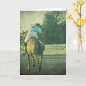 Carte Cheval de Polo (Fleur jaune)