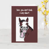 Carte Cheval de rire "Over the Hill" Son Humour d'annive (Fleur jaune)