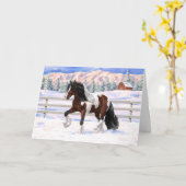 Carte Cheval de Tinker Tinker Gypsy Vanner Brown Pinto (Fleur jaune)