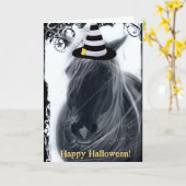 Carte Cheval d'Halloween (Fleur jaune)
