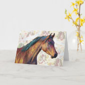 Carte Cheval Dove Motif sur Motif Art Note Card 1 (Fleur jaune)