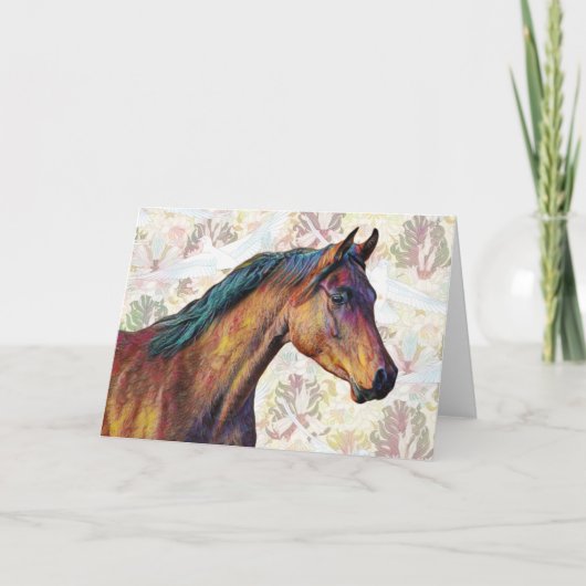 Carte Cheval Dove Motif sur Motif Art Note Card 1 (Devant)