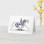 Carte Cheval Dressage en Trot Piaffe (Fleur jaune)