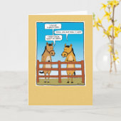 Carte Cheval Drôle Avec Groin Pullé Anniversaire (Fleur jaune)